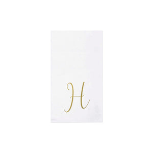 Papersoft Napkins Gold Monogram Guest Towels - H (Pack of 20)