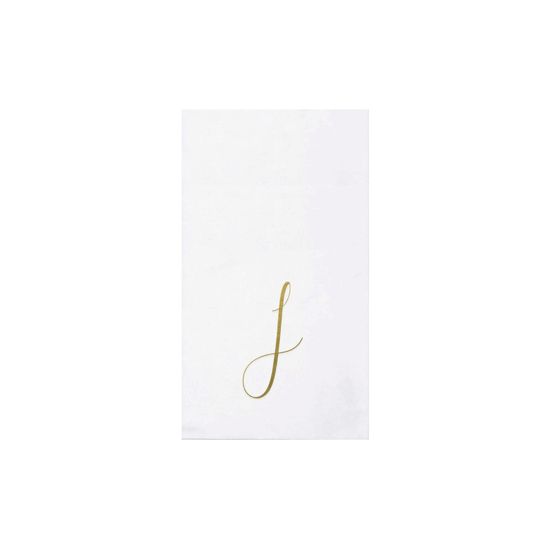 Papersoft Napkins Gold Monogram Guest Towels - J (Pack of 20)