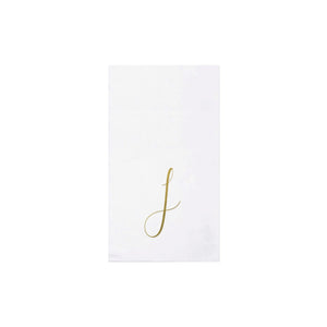 Papersoft Napkins Gold Monogram Guest Towels - J (Pack of 20)