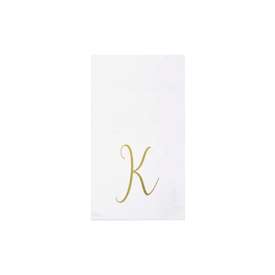 Papersoft Napkins Gold Monogram Guest Towels - K (Pack of 20)