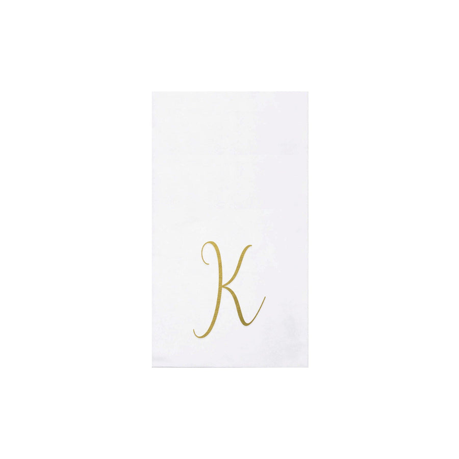 Papersoft Napkins Gold Monogram Guest Towels - K (Pack of 20)