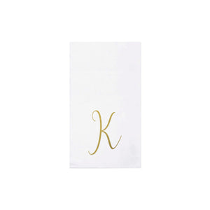 Papersoft Napkins Gold Monogram Guest Towels - K (Pack of 20)