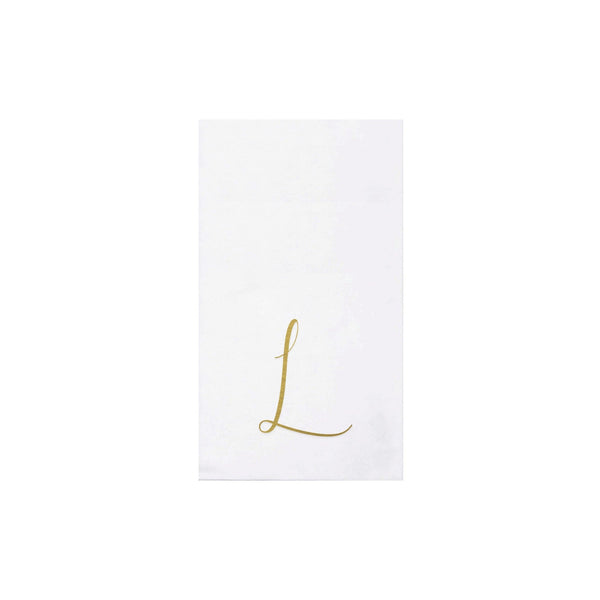 Papersoft Napkins Gold Monogram Guest Towels - L (Pack of 20)