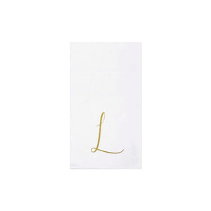 Papersoft Napkins Gold Monogram Guest Towels - L (Pack of 20)