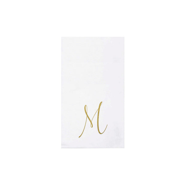 Papersoft Napkins Gold Monogram Guest Towels - M (Pack of 20)