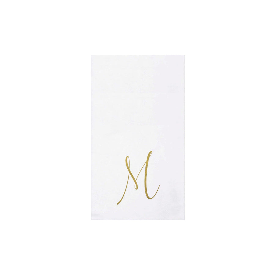 Papersoft Napkins Gold Monogram Guest Towels - M (Pack of 20)