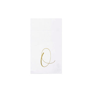 Papersoft Napkins Gold Monogram Guest Towels - O (Pack of 20)