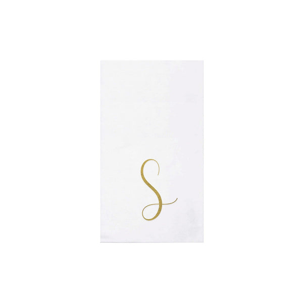 Papersoft Napkins Gold Monogram Guest Towels - S (Pack of 20)