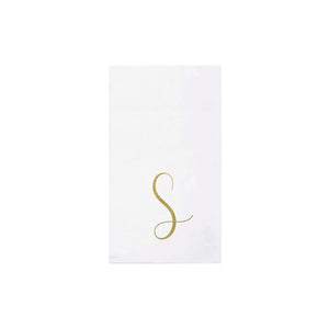 Papersoft Napkins Gold Monogram Guest Towels - S (Pack of 20)