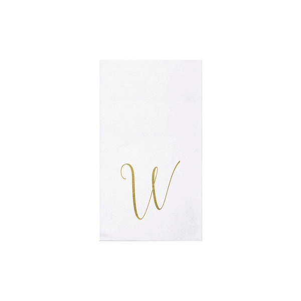 Papersoft Napkins Gold Monogram Guest Towels - W (Pack of 20)