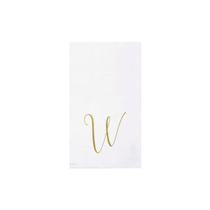 Papersoft Napkins Gold Monogram Guest Towels - W (Pack of 20)