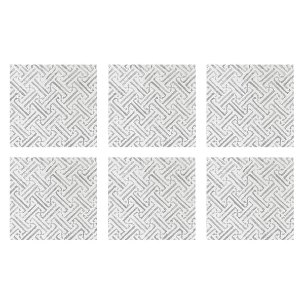 Papersoft Napkins Greek Key Light Gray Cocktail Napkins (Pack of 20) - Set of 6