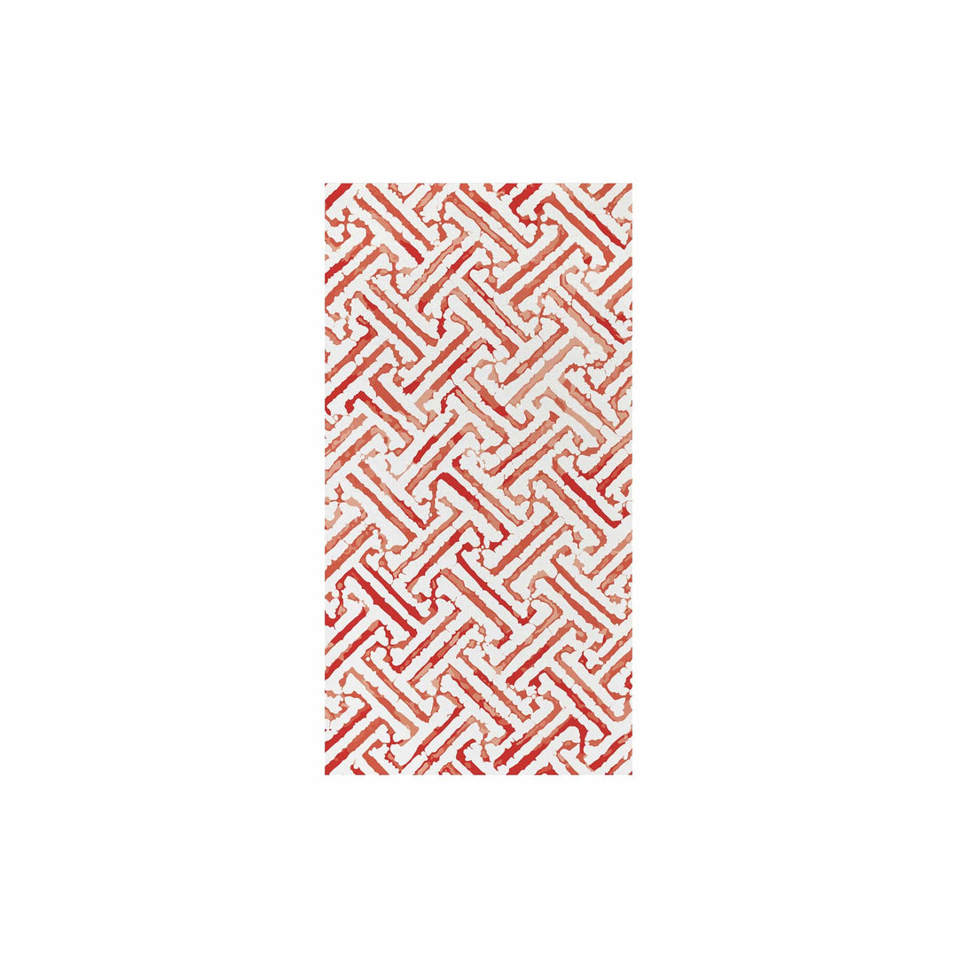 Papersoft Napkins Greek Key Red Guest Towels (Pack of 20)