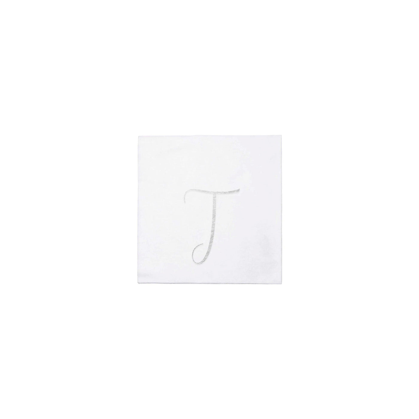 Papersoft Napkins Monogram Cockail Napkins Pack of 20 - T Silver