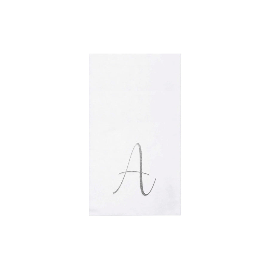 Papersoft Napkins Monogram Guest Towels Pack of 20 - A Silver