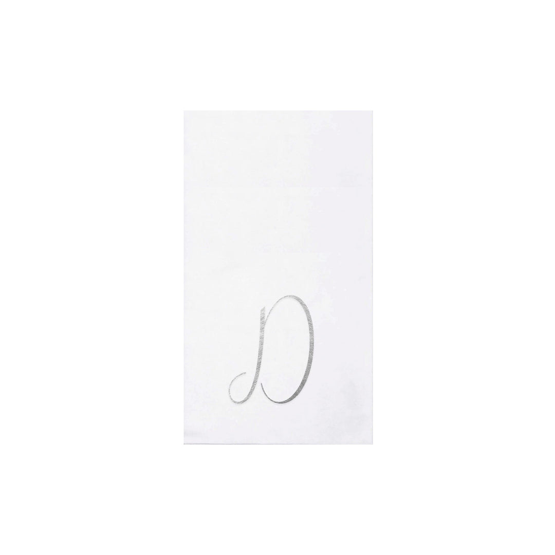 Papersoft Napkins Monogram Guest Towels Pack of 20 - D Silver