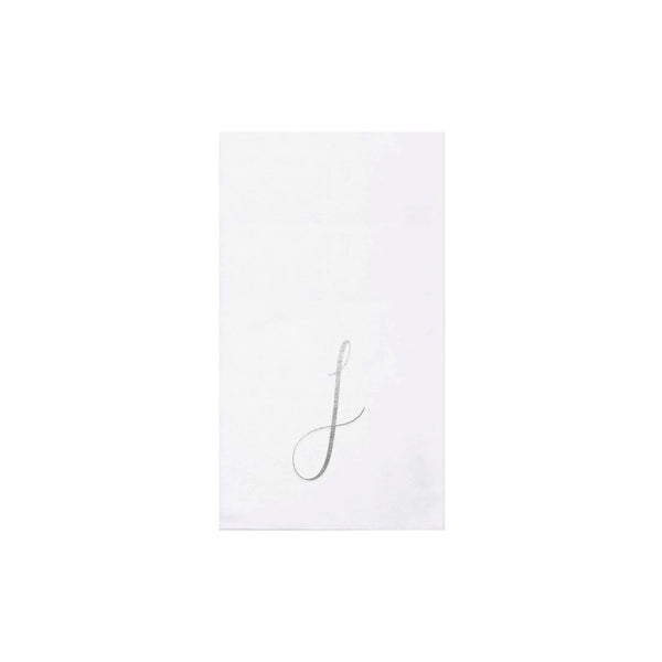 Papersoft Napkins Monogram Guest Towels Pack of 20 - J Silver