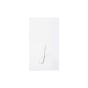 Papersoft Napkins Monogram Guest Towels Pack of 20 - J Silver