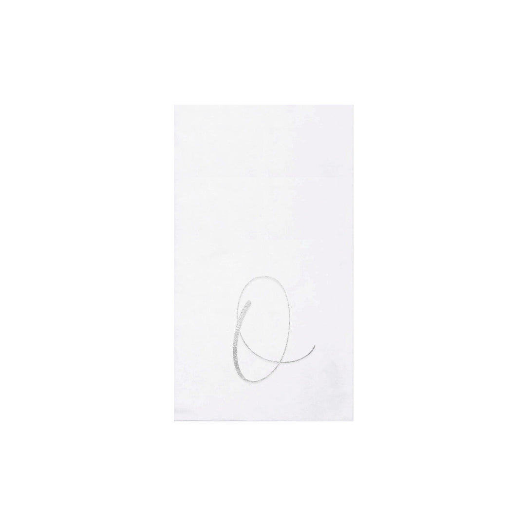 Papersoft Napkins Monogram Guest Towels Pack of 20 - O Silver