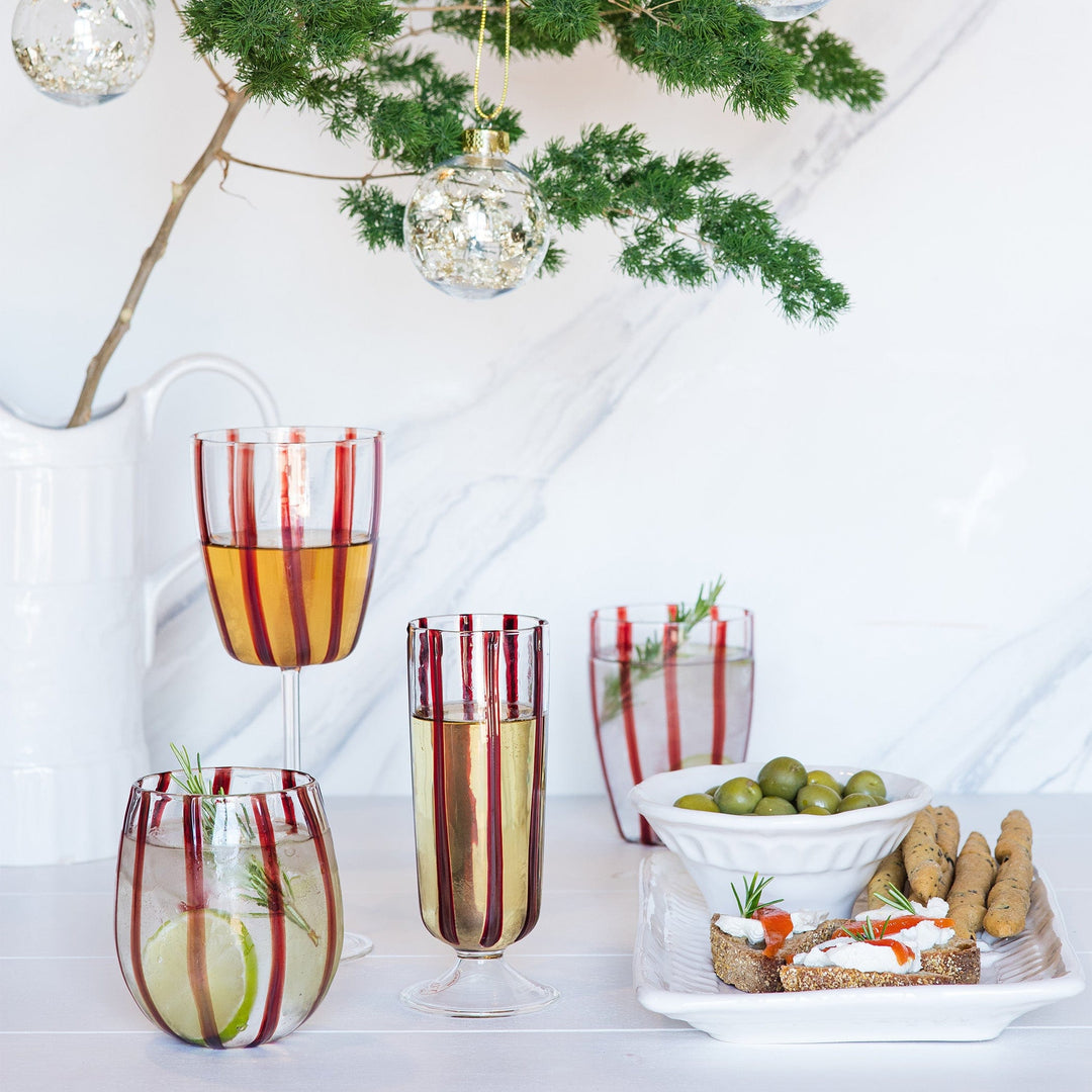 Nuovo Stripe Red Wine Glass