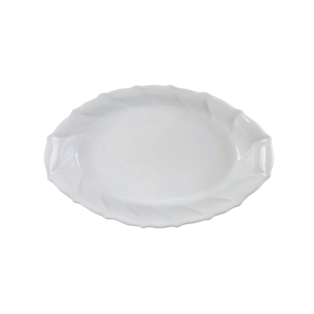 Incanto Stone White Ruffle Handled Oval Baker