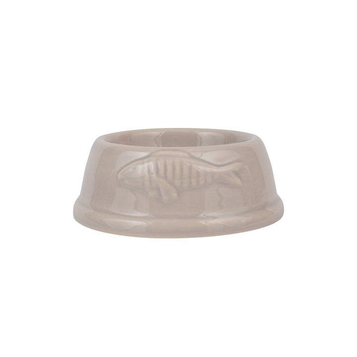 Cat Bowl w/ Fish - Beige