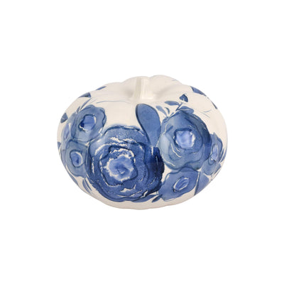 Blue Camellia Small Figural Pumpkin