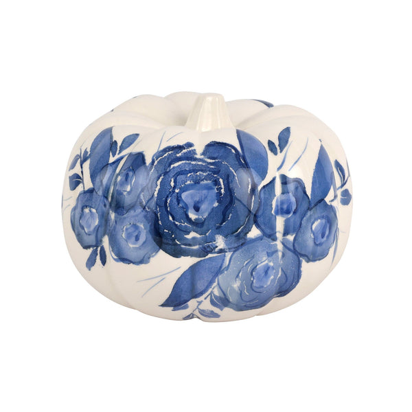 Blue Camellia Medium Figural Pumpkin