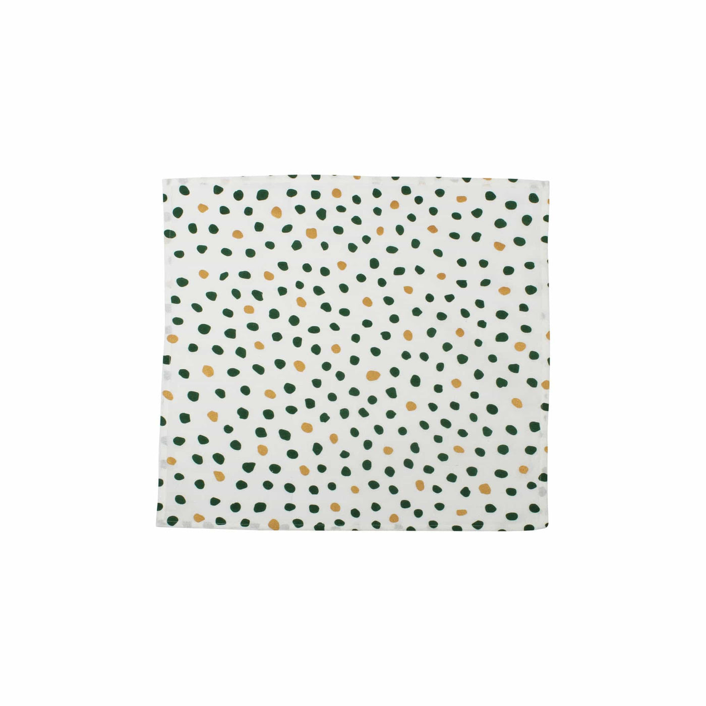 Bohemian Linens Dot Green/Gold Napkins - Set of 4