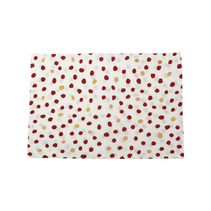 Bohemian Linens Dot Red/Gold Reversible Placemats - Set of 4