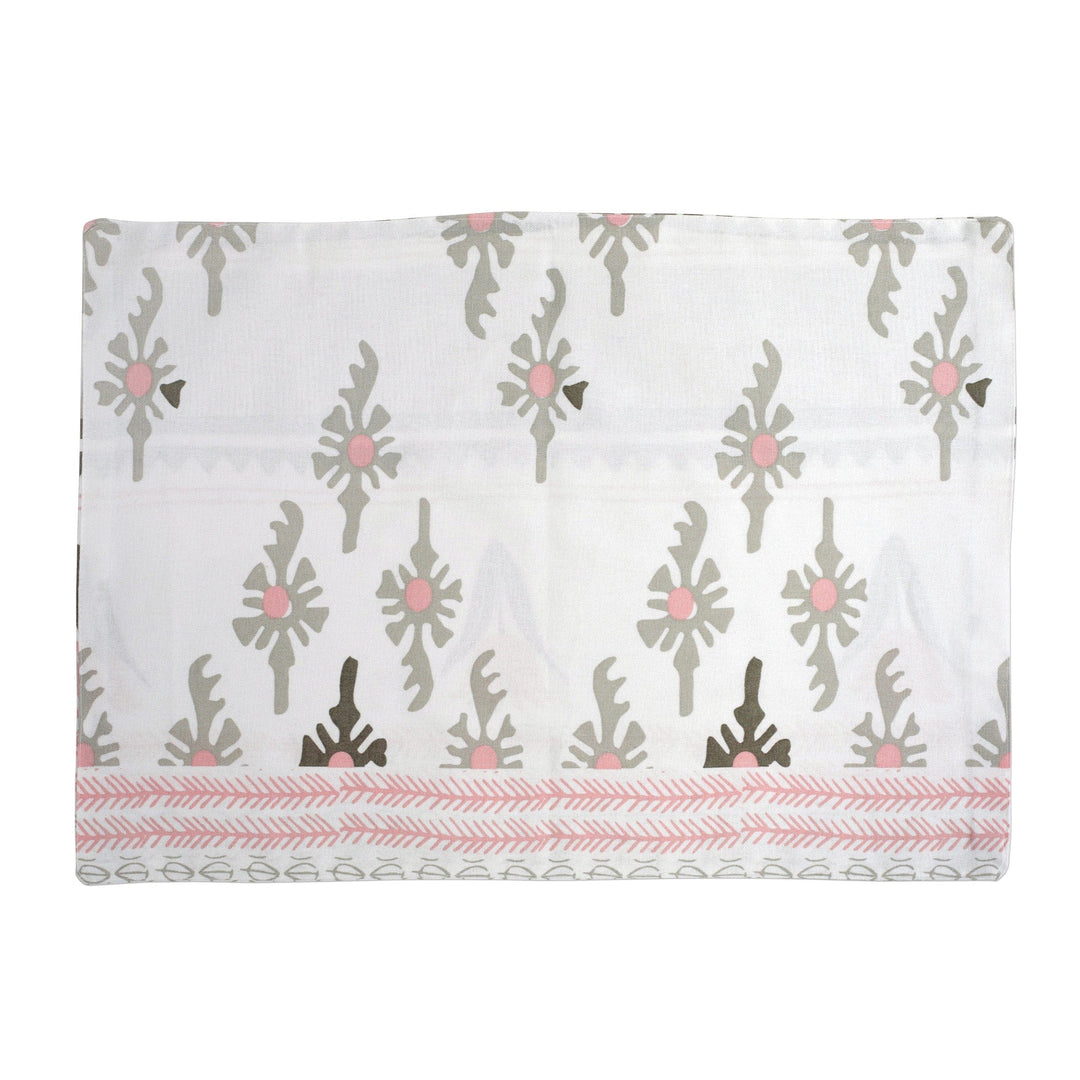 Bohemian Linens Gray/Pink Reversible Placemats - Set of 4