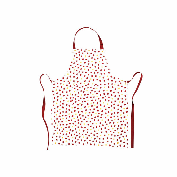 Bohemian Linens Dot Red/Gold Apron