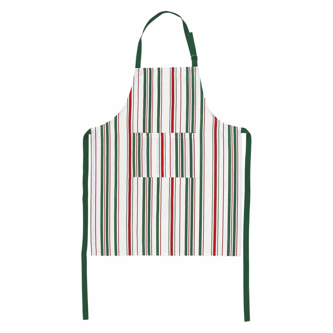 Bohemian Linens Stripe Red/Green Apron