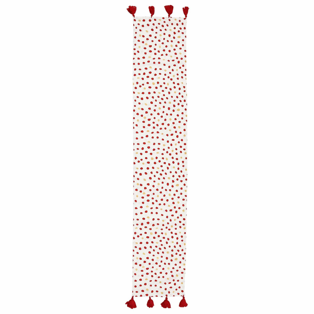 Bohemian Linens Dot Red/Gold Runner