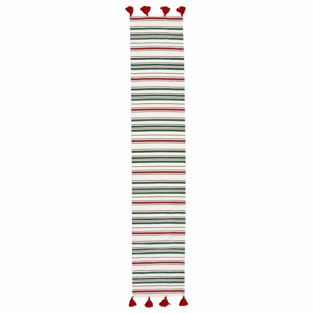 Bohemian Linens Stripe Red/Green Runner