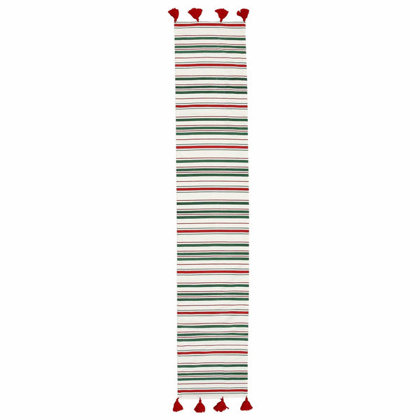 Bohemian Linens Stripe Red/Green Runner