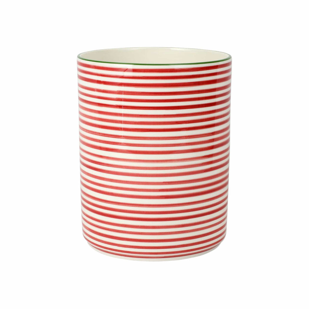 Mistletoe Stripe Waste Basket