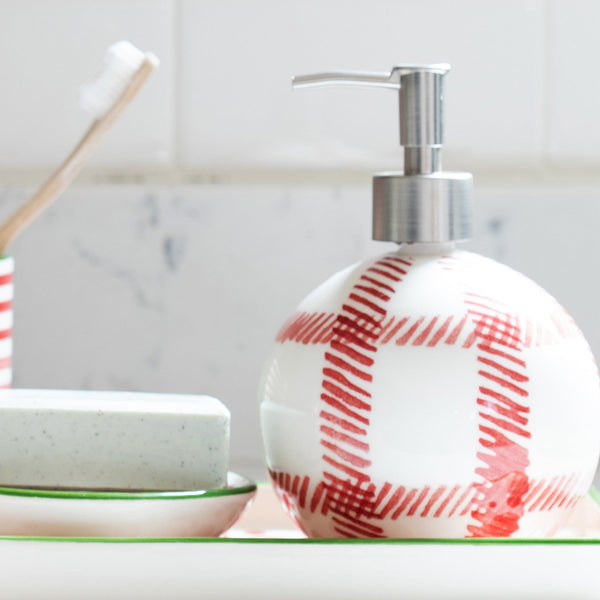 Mistletoe Plaid Soap Dispenser