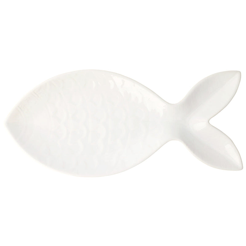 Santorini Large White Figural Fish Platter