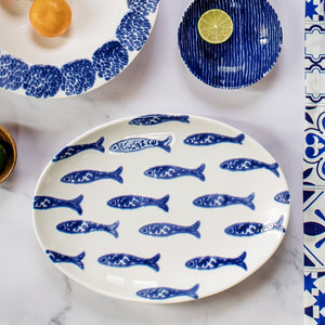 Santorini Fish Small Oval Platter