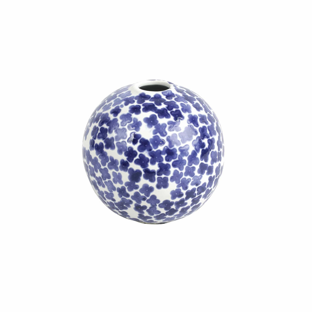 Santorini Flower Round Vase blue