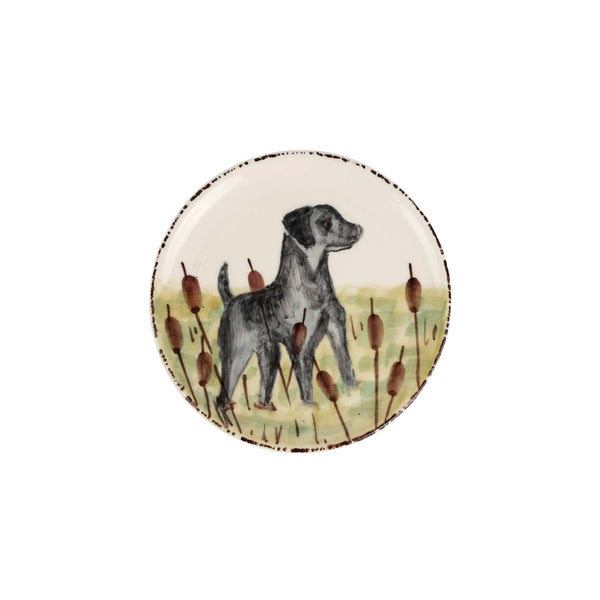 Wildlife Black Hunting Dog Canape Plate