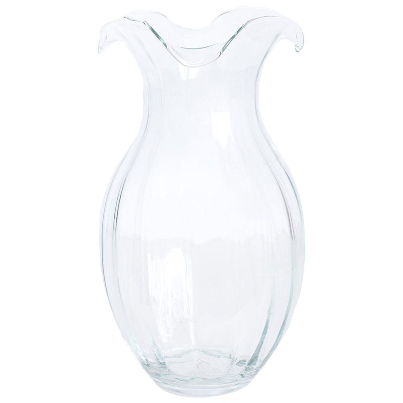 Hibiscus Glass Vertical Fluted Large Vase