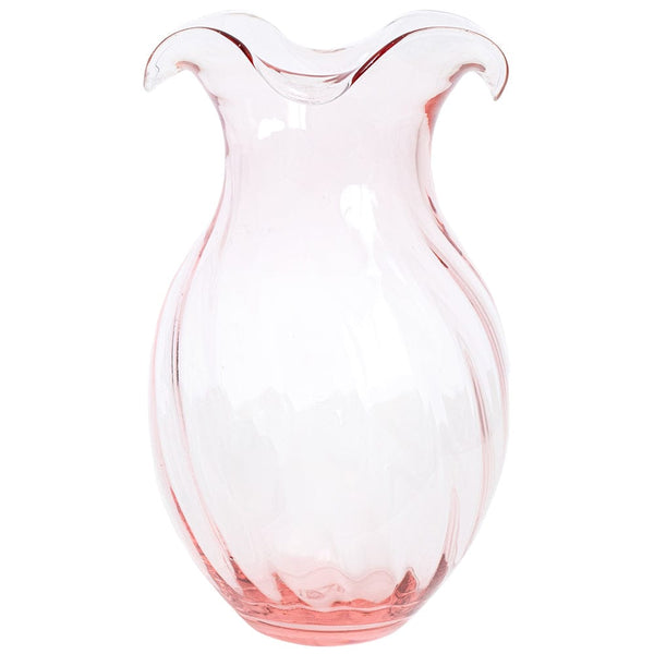 Hibiscus Glass Vertical Fluted Large Vase Alternate View 2