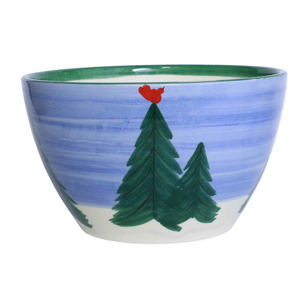 Old St. Nick Large Deep Bowl - Santa with Stockings Alternate View2