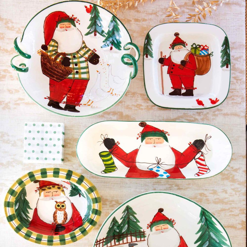 Old St. Nick Large Square Platter w/ Hiker Alternate View1