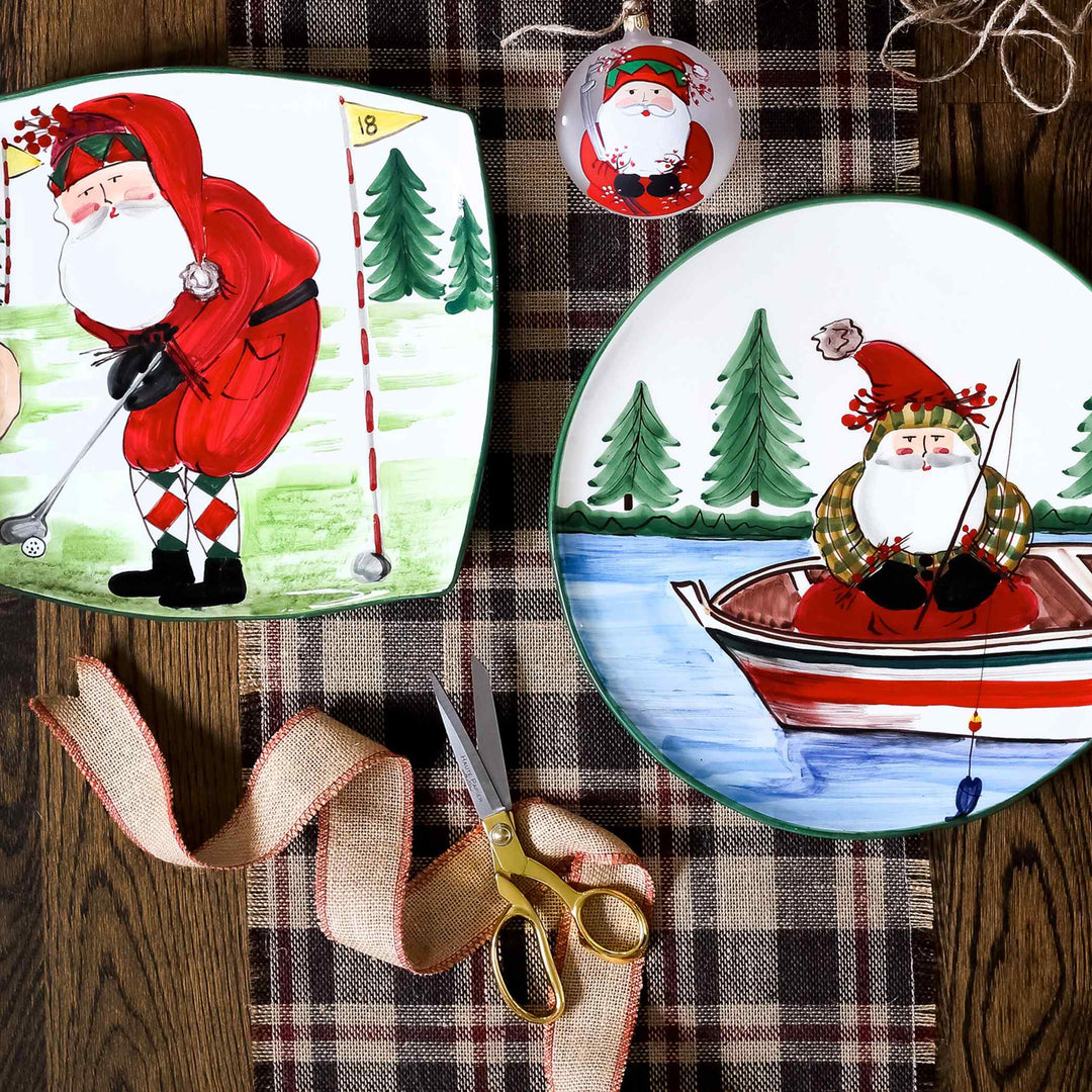 Old St. Nick Round Platter - Fishing Alternate View1