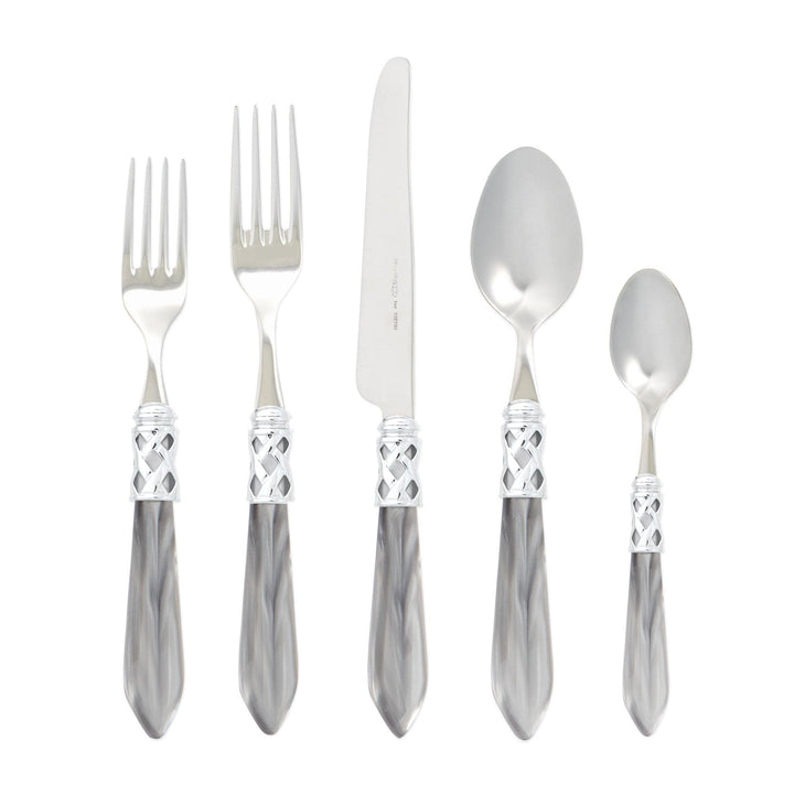 Aladdin Brilliant Light Gray Five-piece Place Setting by VIETRI