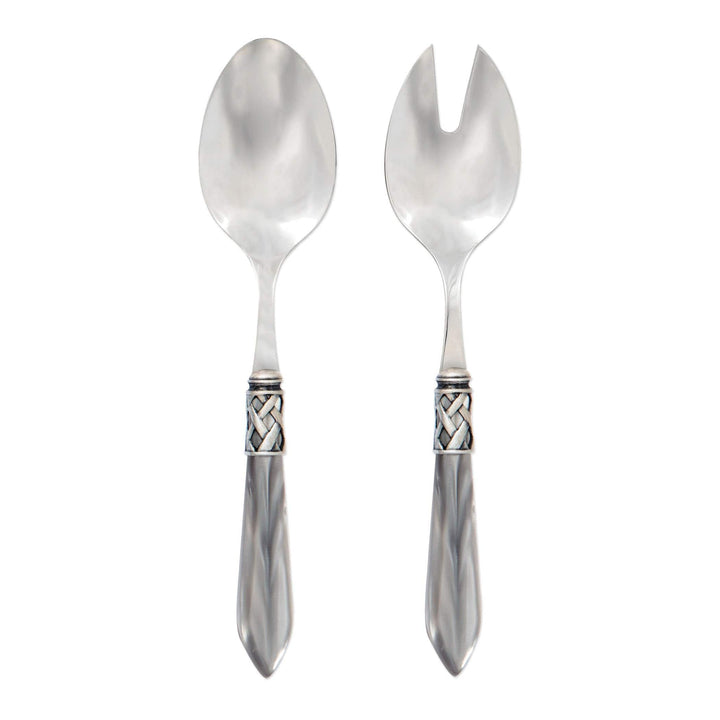 Aladdin Antique Light Gray Salad Server Set by VIETRI