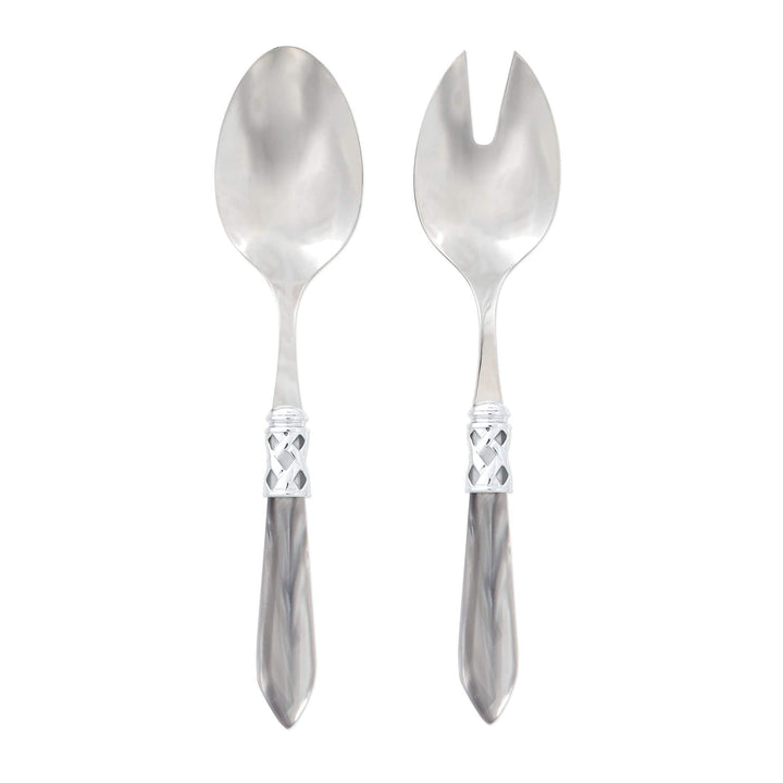 Aladdin Brilliant Light Gray Salad Server Set by VIETRI